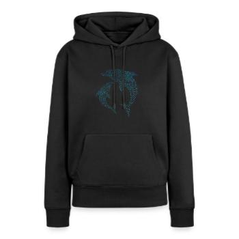 Dauphins de Delfine - Sweat à capuche Premium bio Femme - noir - Devant - Julia (174cm)