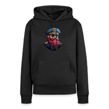 Matrose mit Bart - Frauen Premium Bio Hoodie - Schwarz - Vorne - Julia (174cm)