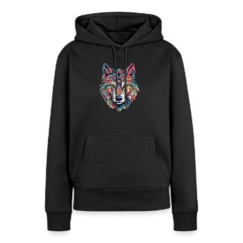 Esthétique du loup - Sweat à capuche Premium bio Femme - noir - Devant - Julia (174cm)