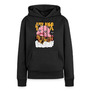 Blobfish Kawaii Blob Fish Japanische Ästhetische Kunst - Frauen Premium Bio Hoodie - Schwarz - Vorne - Julia (174cm)