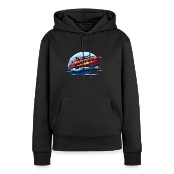 Motorboot - Frauen Premium Bio Hoodie - Schwarz - Vorne - Julia (174cm)