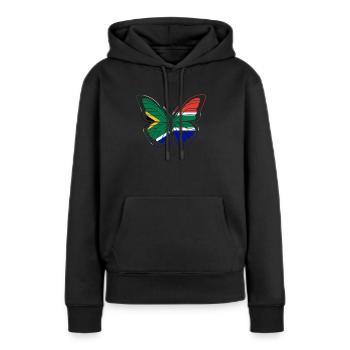 Afrique du Sud - Sweat à capuche Premium bio Femme - noir - Devant - Julia (174cm)