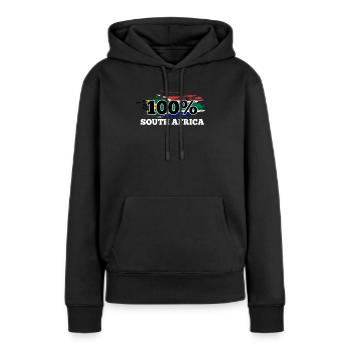 Afrique du Sud - Sweat à capuche Premium bio Femme - noir - Devant - Julia (174cm)