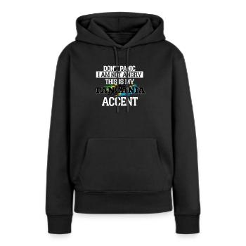 Tanzanie - Sweat à capuche Premium bio Femme - noir - Devant - Julia (174cm)
