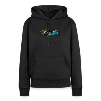 Tanzanie - Sweat à capuche Premium bio Femme - noir - Devant - Julia (174cm)