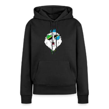 Tanzanie - Sweat à capuche Premium bio Femme - noir - Devant - Julia (174cm)