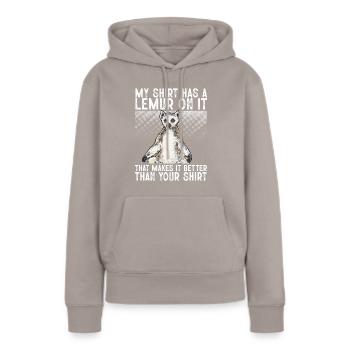 Lemur Catta Ring-tailed lemur - Women’s Premium Organic Hoodie - taupe - Front - Julia (174cm)