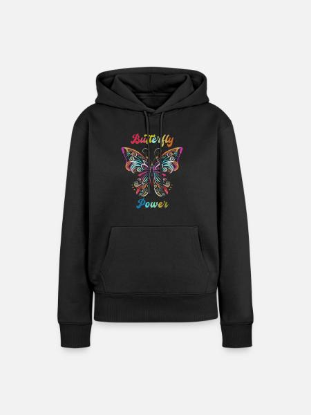 Hobbygärtner Garten Gartenschmetterlinge - Frauen Premium Bio Hoodie - Schwarz