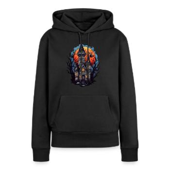 Maison hantée effrayante - Sweat à capuche Premium bio Femme - noir - Devant - Julia (174cm)