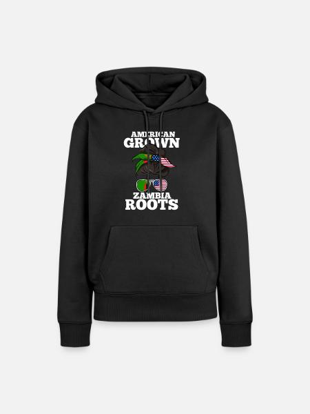 Sambia - Frauen Premium Bio Hoodie - Schwarz