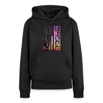 Texas - Sweat à capuche Premium bio Femme - noir - Devant - Julia (174cm)