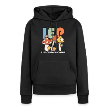 SPED J’encourage la réglementation progressive avant - Sweat à capuche Premium bio Femme - noir - Devant - Julia (174cm)