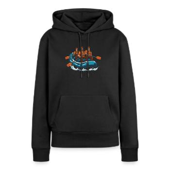 Rafting - Sweat à capuche Premium bio Femme - noir - Devant - Julia (174cm)