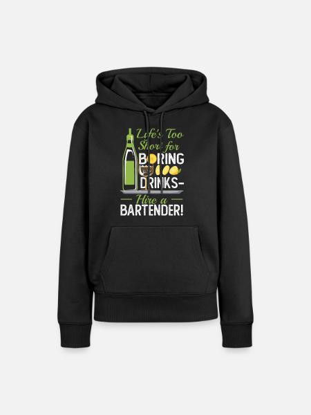 Boring Drinks - Frauen Premium Bio Hoodie - Schwarz