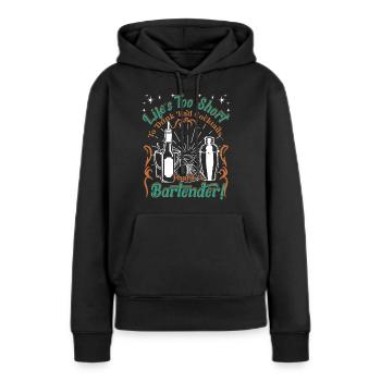 Cocktail de bain - Sweat à capuche Premium bio Femme - noir - Devant - Julia (174cm)