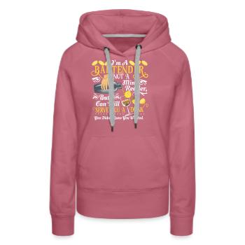 Barman - Sweat à capuche Premium bio Femme - mauve - Devant - Isabella (175cm)