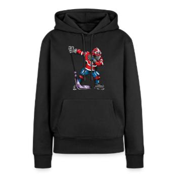 Eissport Eishockey Spieler macht den Dab Tanz - Frauen Premium Bio Hoodie - Schwarz - Vorne - Julia (174cm)