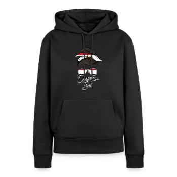 Égypte - Sweat à capuche Premium bio Femme - noir - Devant - Julia (174cm)