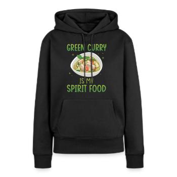 Grünes Curry ist meine Leibspeise - Frauen Premium Bio Hoodie - Schwarz - Vorne - Julia (174cm)