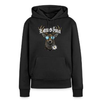 Lausbua T-shirt Chemise traditionnelle homme Chemise traditionnelle - Sweat à capuche Premium bio Femme - noir - Devant - Julia (174cm)