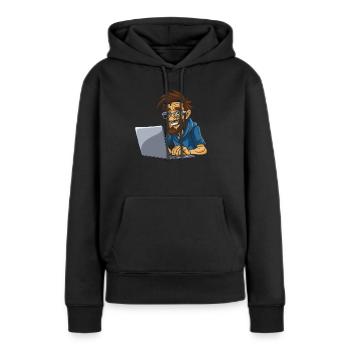Analyste de données en science des données - Sweat à capuche Premium bio Femme - noir - Devant - Julia (174cm)