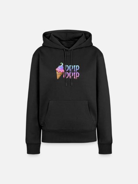 Eiscreme - Frauen Premium Bio Hoodie - Schwarz