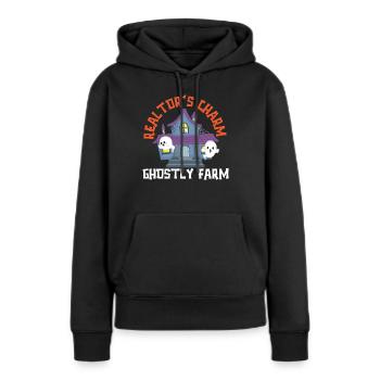 Makler Charme Geisterfarm Makler Halloween - Frauen Premium Bio Hoodie - Schwarz - Vorne - Julia (174cm)