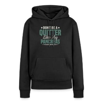Sensibilisation au diabète - Diabète diabétique de type 1 - Sweat à capuche Premium bio Femme - noir - Devant - Julia (174cm)