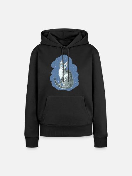 Ivypool Efeusee Graue Katze Schnee Warriors Cat - Dame Premium hoodie, økologisk bomuld - sort