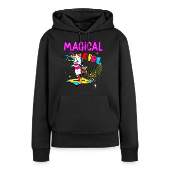 Magical Girl Unicorn Vintage Year 70 80 90 - Women’s Premium Organic Hoodie - black - Front - Julia (174cm)
