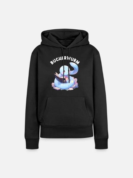 Leidenschaftlicher Leser Leserin Leseratte - Frauen Premium Bio Hoodie - Schwarz
