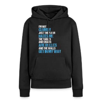 Hommes maladroits - Sweat à capuche Premium bio Femme - noir - Devant - Julia (174cm)