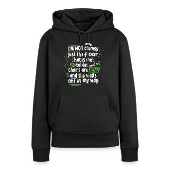 Maladroit - Sweat à capuche Premium bio Femme - noir - Devant - Julia (174cm)