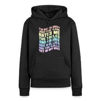 Je ne suis pas maladroit drôle - Sweat à capuche Premium bio Femme - noir - Devant - Julia (174cm)