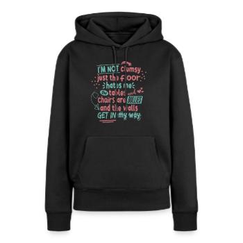 Je ne suis pas maladroit - Sweat à capuche Premium bio Femme - noir - Devant - Julia (174cm)