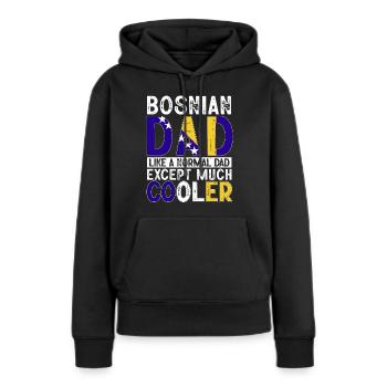 Bosnie-Herzégovine Drapeau Bosnie - Sweat à capuche Premium bio Femme - noir - Devant - Julia (174cm)