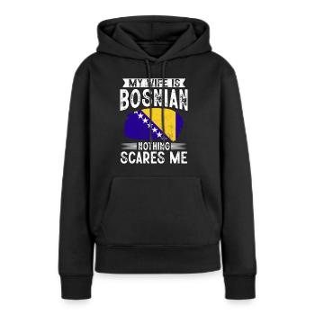 Bosnien und Herzegowina Flagge Bosnien - Frauen Premium Bio Hoodie - Schwarz - Vorne - Julia (174cm)