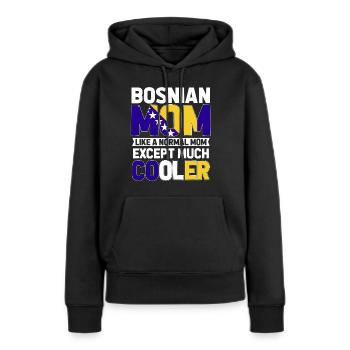 Bosnien und Herzegowina Flagge Bosnien - Frauen Premium Bio Hoodie - Schwarz - Vorne - Julia (174cm)