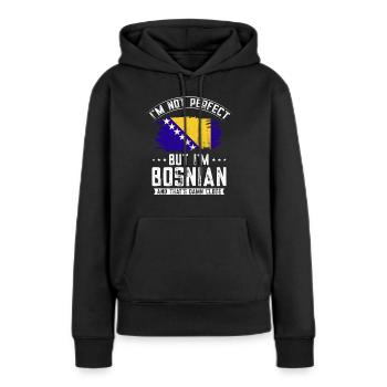 Bosnie-Herzégovine Drapeau Bosnie - Sweat à capuche Premium bio Femme - noir - Devant - Julia (174cm)
