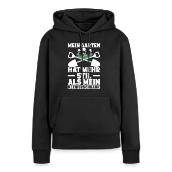 Garten Gärtnerin Blumenbeet Schrebergarten - Frauen Premium Bio Hoodie - Schwarz - Vorne - Julia (174cm)