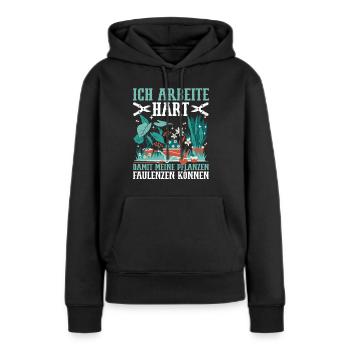 Gartenarbeit im Schrebergarten Blumen Gärtnerin - Frauen Premium Bio Hoodie - Schwarz - Vorne - Julia (174cm)