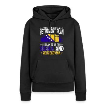 Bosnie-Herzégovine Drapeau Bosnie - Sweat à capuche Premium bio Femme - noir - Devant - Julia (174cm)