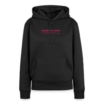Braille - Sweat à capuche Premium bio Femme - noir - Devant - Julia (174cm)