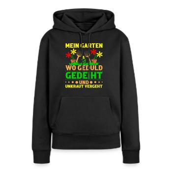 Gärtnerei Gartenliebhaber Schrebergarten Blumen - Frauen Premium Bio Hoodie - Schwarz - Vorne - Julia (174cm)
