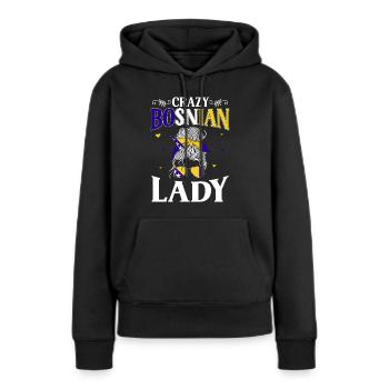 Bosnie-Herzégovine Drapeau Bosnie - Sweat à capuche Premium bio Femme - noir - Devant - Julia (174cm)