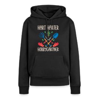 Schrebergarten Gartenbau Gartenarbeit - Frauen Premium Bio Hoodie - Schwarz - Vorne - Julia (174cm)