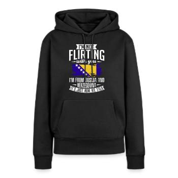 Bosnien und Herzegowina Flagge Bosnien - Frauen Premium Bio Hoodie - Schwarz - Vorne - Julia (174cm)