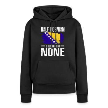 Bosnien und Herzegowina Flagge Bosnien - Frauen Premium Bio Hoodie - Schwarz - Vorne - Julia (174cm)