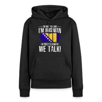 Bosnien und Herzegowina Flagge Bosnien - Frauen Premium Bio Hoodie - Schwarz - Vorne - Julia (174cm)