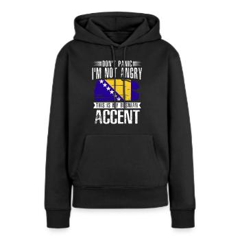 Bosnien und Herzegowina Flagge Bosnien - Frauen Premium Bio Hoodie - Schwarz - Vorne - Julia (174cm)